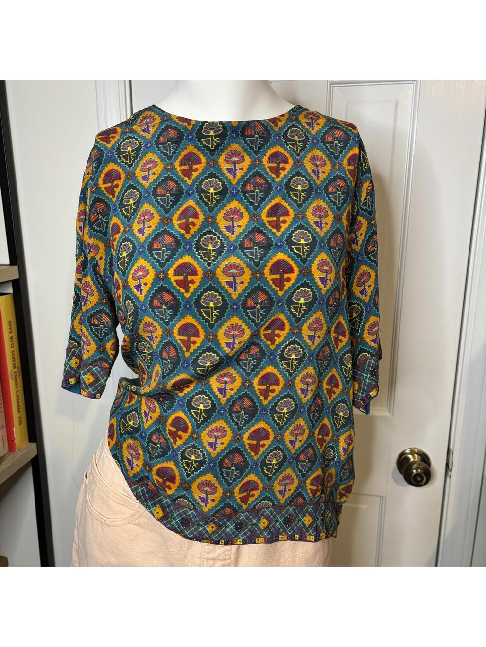 Tanvi Kedia XS Colorful Silk Blouse